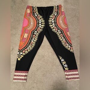 Ashley Stewart Black and Pink Kids Leggings